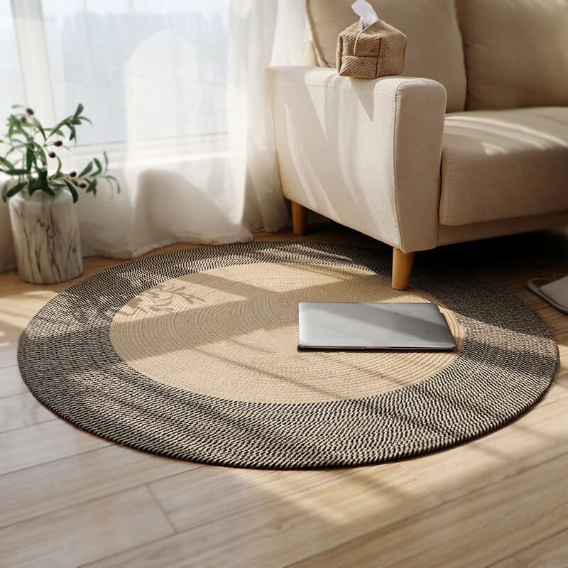 Large Round Jute Rug, Boho Woven Area Rugs