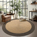 Large Round Jute Rug, Boho Woven Area Rugs