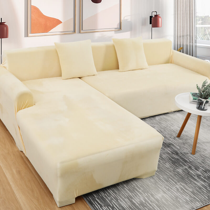 Thick Velvet Plush Sectional Corner Sofa Covers