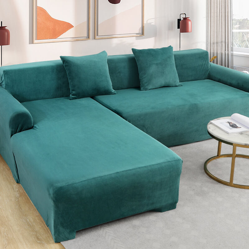 Thick Velvet Plush Sectional Corner Sofa Covers