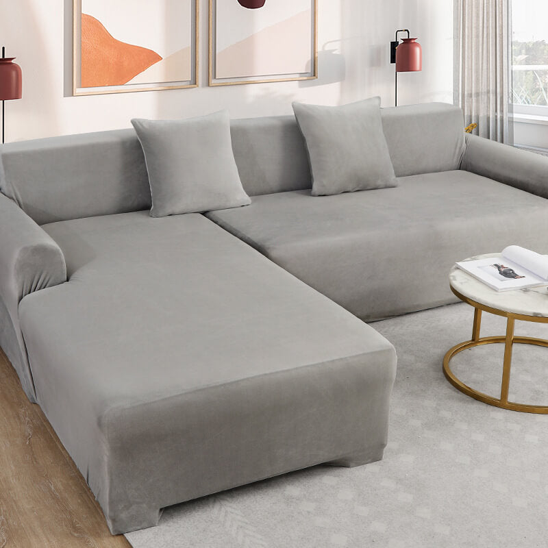 Thick Velvet Plush Sectional Corner Sofa Covers