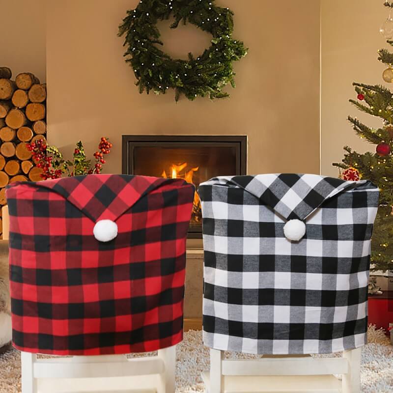 Buffalo Santa Hat Christmas Chair Back Covers