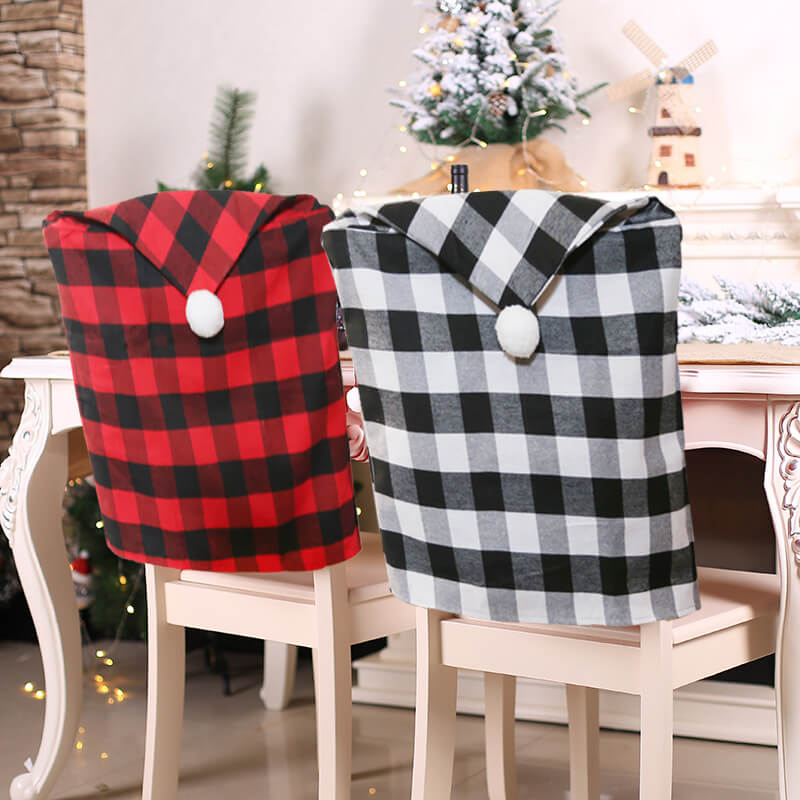 Buffalo Santa Hat Christmas Chair Back Covers