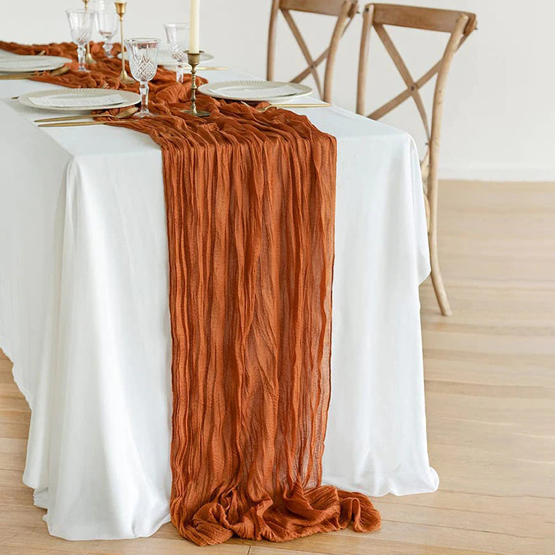 Wrinkled Table Runner for Wedding 157 x 35 Inches