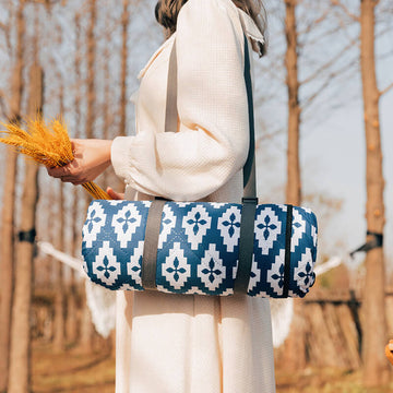 Waterproof Quilted Picnic Blanket with Straps