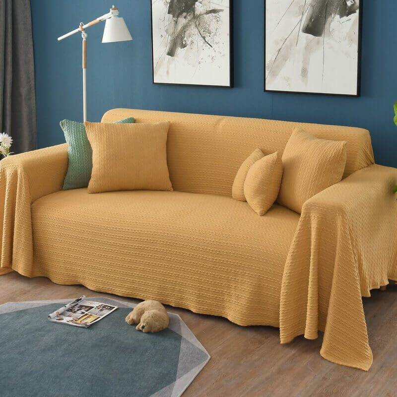 sofa blankets-yellow